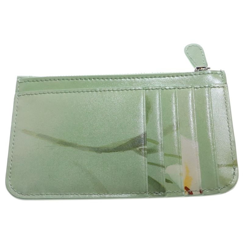 Balenciaga Floral Flower Compact Wallet Fragment Case Card Case Light Green