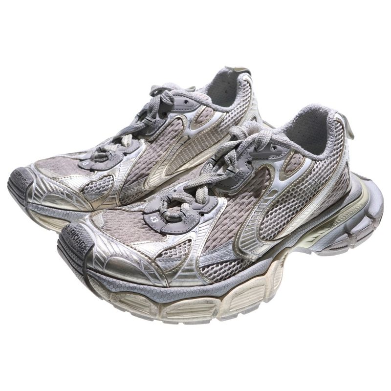 Balenciaga 3XL Sneaker Used Mesh Lace-up Low-cut Sneakers 734734 Gray