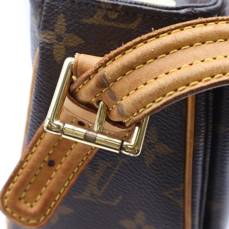 Louis Vuitton Monogram Viva Cité MM Handbag One Shoulder Bag Brown Leather X