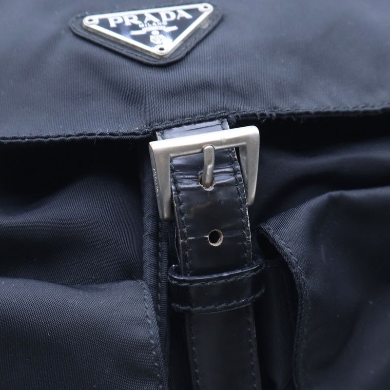 Prada Tessuto Backpack Sac Black Nylon B6677f Silver Hardware