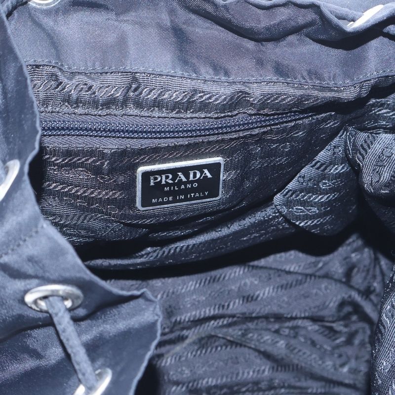 Prada Tessuto Backpack Sac Black Nylon B6677f Silver Hardware