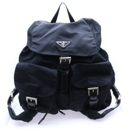 Prada Tessuto Backpack Sac Black Nylon B6677f Silver Hardware