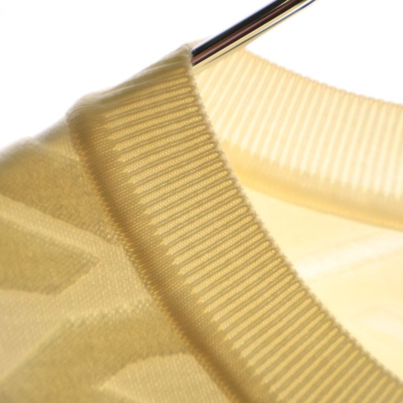 Fendi 22AW FF All-over Pattern Pile Jacquard Wool Crew Neck Pullover Long