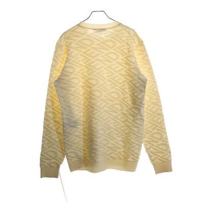 Fendi 22AW FF All-over Pattern Pile Jacquard Wool Crew Neck Pullover Long