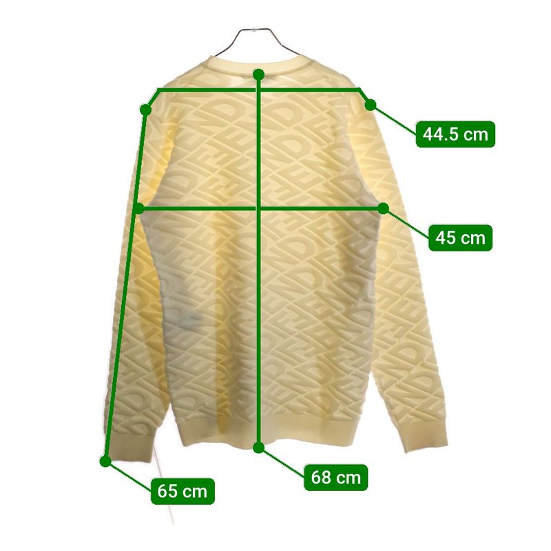 Fendi 22AW FF All-over Pattern Pile Jacquard Wool Crew Neck Pullover Long