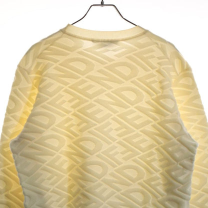 Fendi 22AW FF All-over Pattern Pile Jacquard Wool Crew Neck Pullover Long