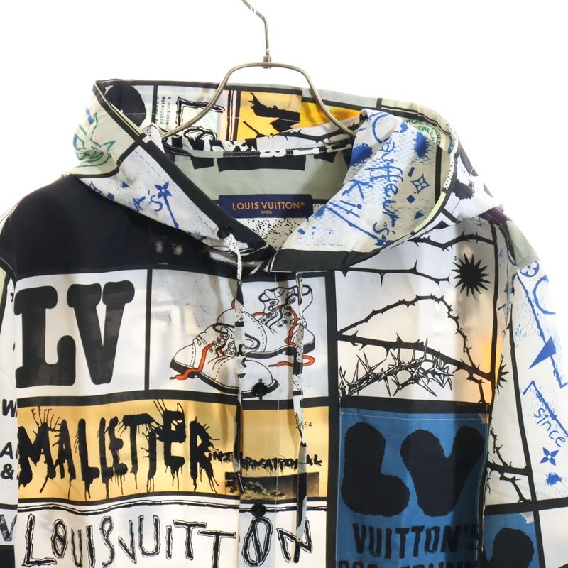 Louis Vuitton 24SS Logo Graphic All-over Print Silk-blend Hooded Oversized
