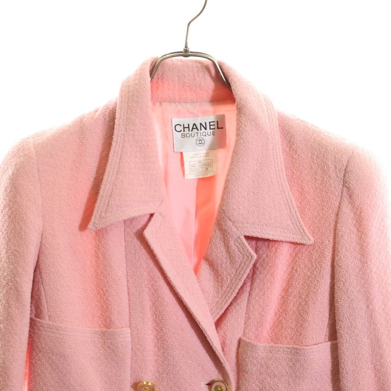 Chanel 96C Cruise Collection Coco Mark Button Wool Tweed Double Breasted