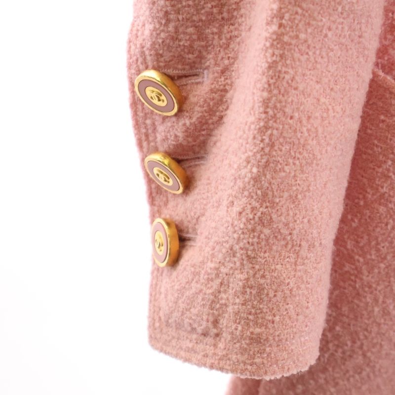 Chanel 96C Cruise Collection Coco Mark Button Wool Tweed Double Breasted