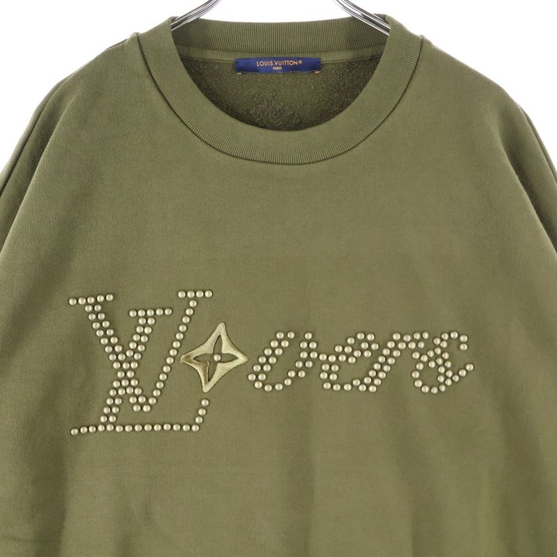 Louis Vuitton 24SS Cotton Signature Studded Embroidered Logo Crew Neck Pullover