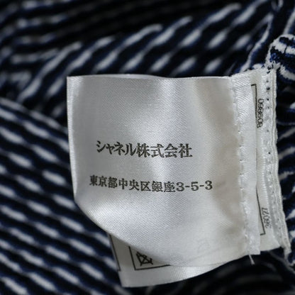 Chanel Coco Logo Plate Viscose Rayon Knit Waffle Fabric Crew Neck Short Sleeves