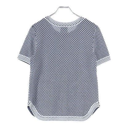 Chanel Coco Logo Plate Viscose Rayon Knit Waffle Fabric Crew Neck Short Sleeves