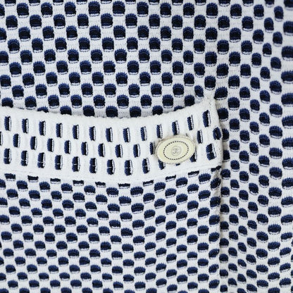 Chanel Coco Logo Plate Viscose Rayon Knit Waffle Fabric Crew Neck Short Sleeves