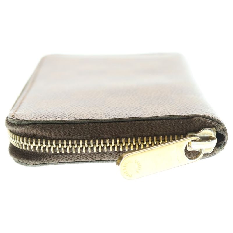 Louis Vuitton Damier Zippy Long Wallet Card Case Long Wallet Brown PVC Leather