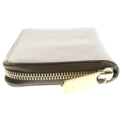Louis Vuitton Damier Zippy Long Wallet Card Case Long Wallet Brown PVC Leather