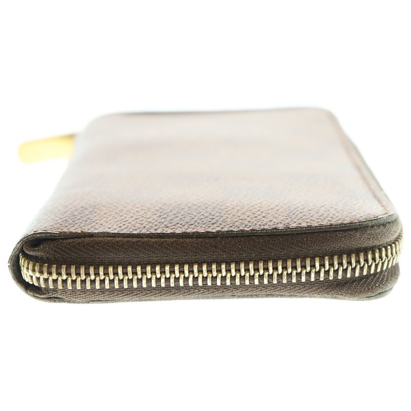 Louis Vuitton Damier Zippy Long Wallet Card Case Long Wallet Brown PVC Leather