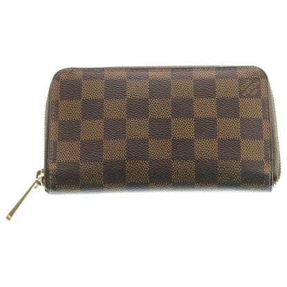 Louis Vuitton Damier Zippy Long Wallet Card Case Long Wallet Brown PVC Leather