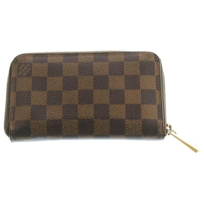 Louis Vuitton Damier Zippy Long Wallet Card Case Long Wallet Brown PVC Leather