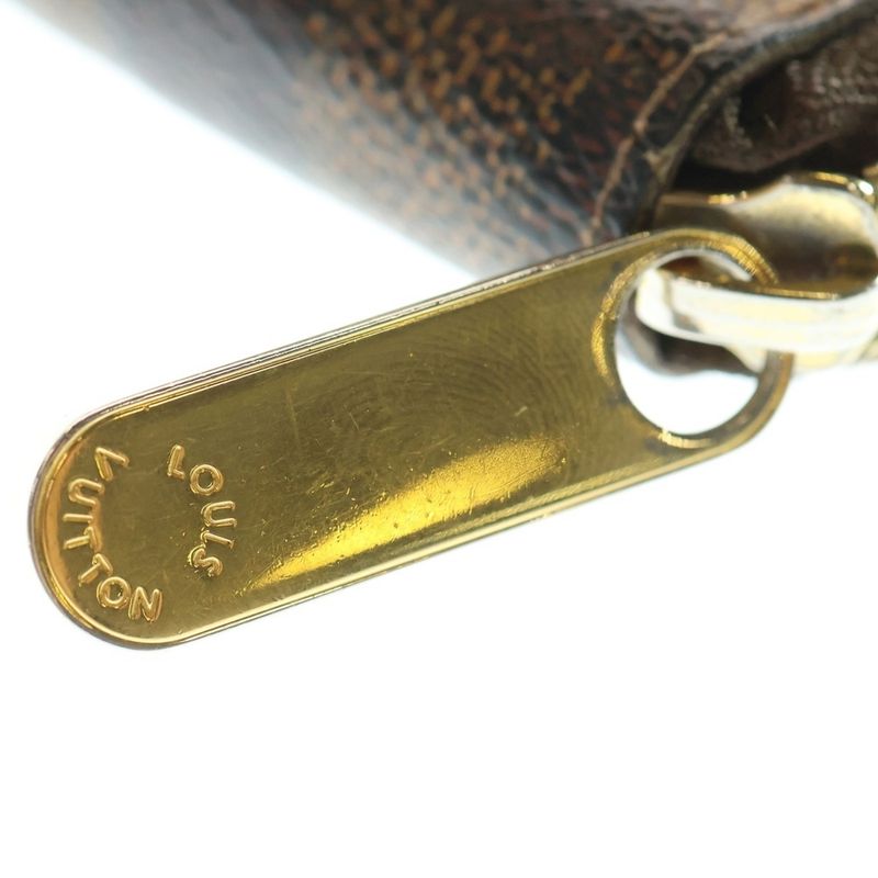 Louis Vuitton Damier Zippy Long Wallet Card Case Long Wallet Brown PVC Leather