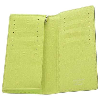 Louis Vuitton Monogram Portefeuille Brazza Taiga Llama Lemon Yellow PVC M14131