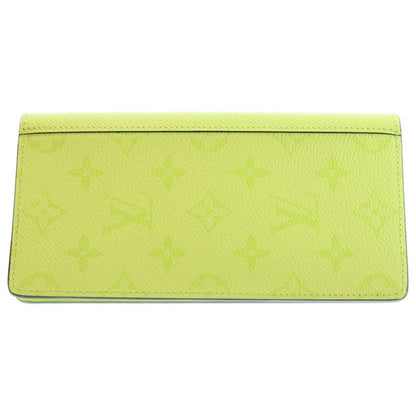Louis Vuitton Monogram Portefeuille Brazza Taiga Llama Lemon Yellow PVC M14131