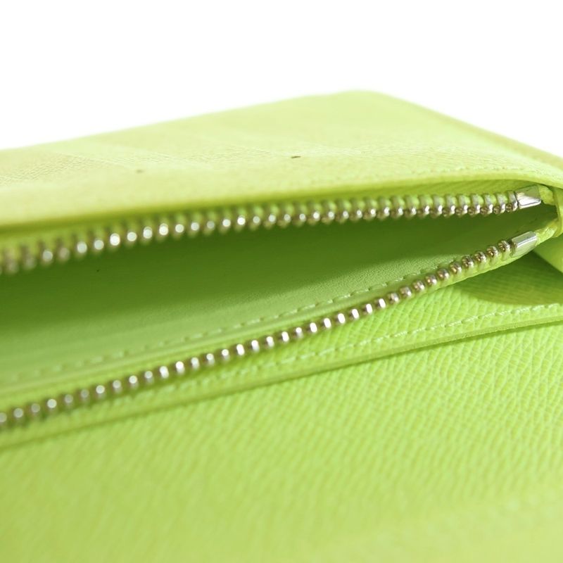 Louis Vuitton Monogram Portefeuille Brazza Taiga Llama Lemon Yellow PVC M14131