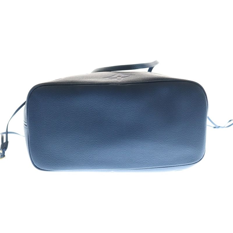 Louis Vuitton Monogram Empreinte Neverfull Tote Handbag Blue Leather M46514