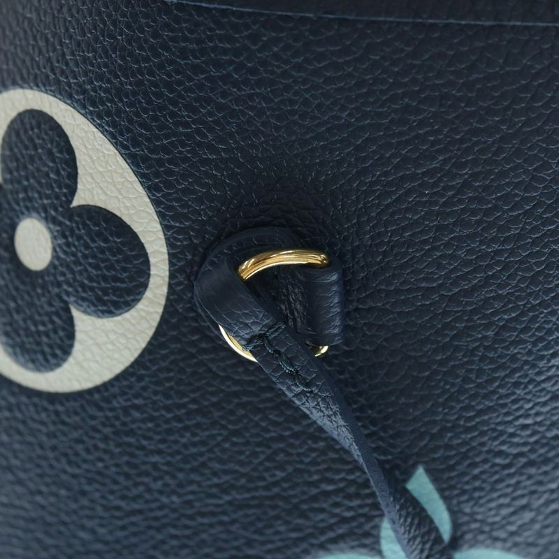 Louis Vuitton Monogram Empreinte Neverfull Tote Handbag Blue Leather M46514