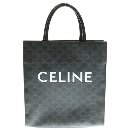 Celine Triomphe Medium Vertical Cabas 2WAY Bag Tote Handbag Shoulder Bag Black