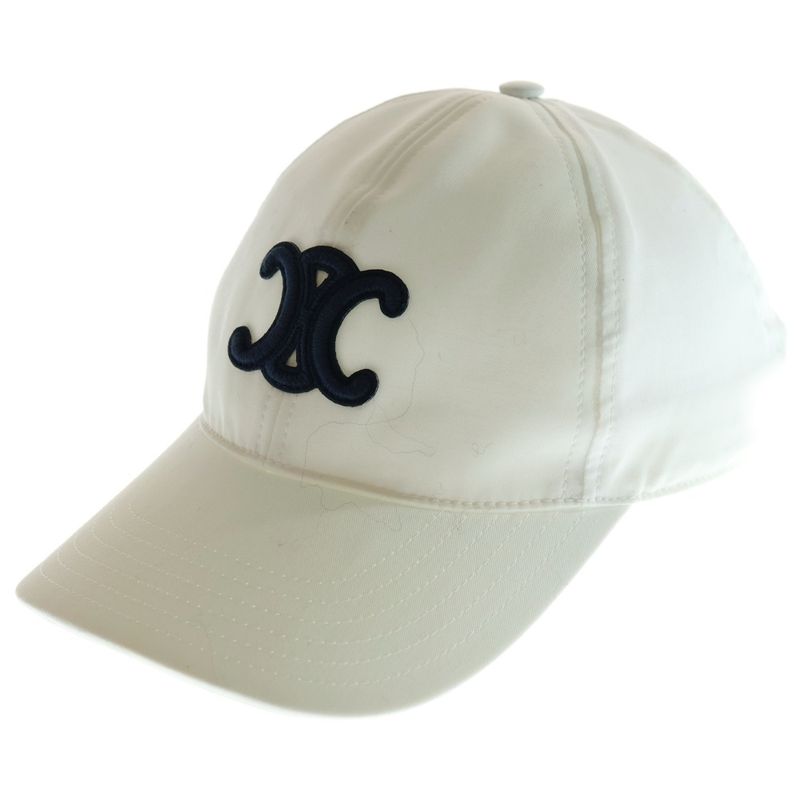 Celine Triomphe Logo Embroidery Baseball Cap White S C366483