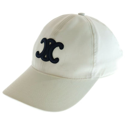 Celine Triomphe Logo Embroidery Baseball Cap White S C366483