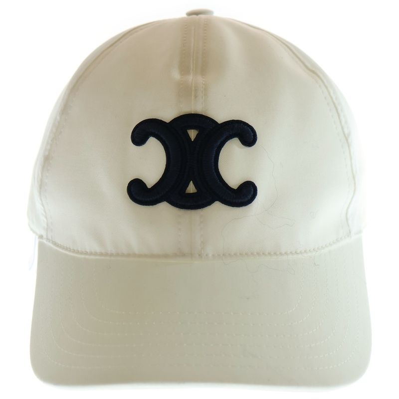 Celine Triomphe Logo Embroidery Baseball Cap White S C366483