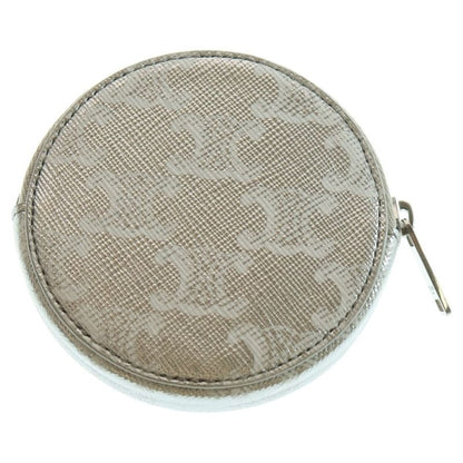 Celine Triomphe Coin Case Wallet Silver