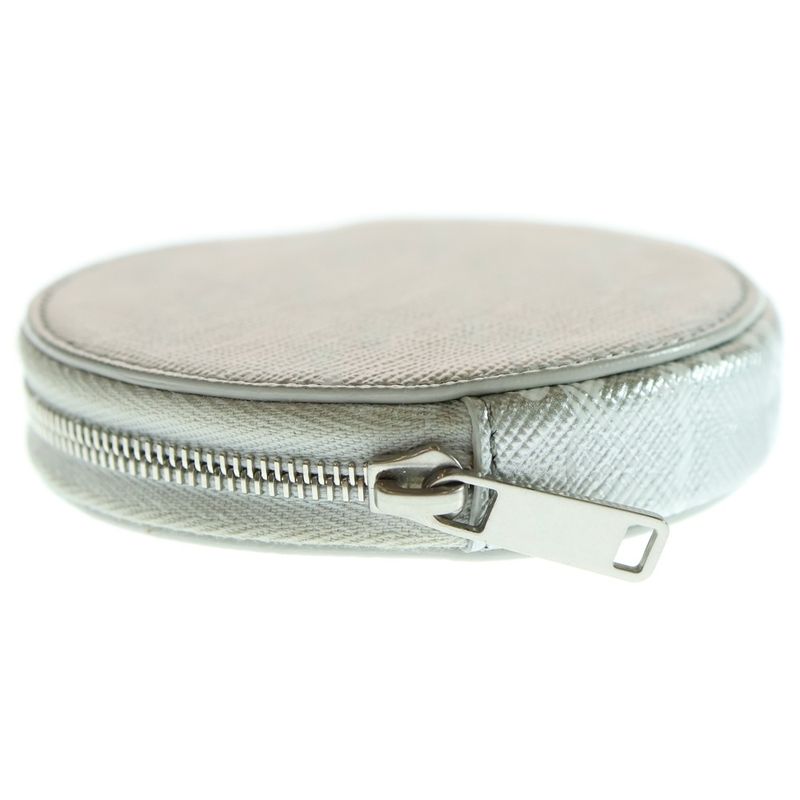 Celine Triomphe Coin Case Wallet Silver