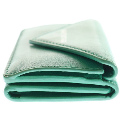 Balenciaga MINI Portefeuille Papier Portfolio Paper Mini Compact Wallet Green