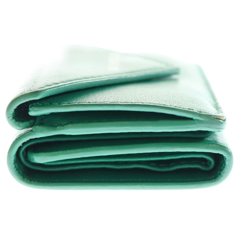 Balenciaga MINI Portefeuille Papier Portfolio Paper Mini Compact Wallet Green