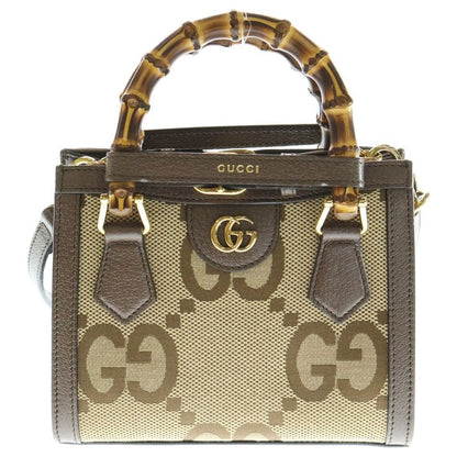 Gucci Diana Jumbo GG 2WAY Handbag Shoulder Bag Canvas And Leather 655661