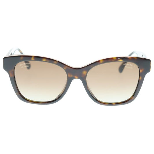 Chanel Coco Mark Pearl Temple Square Frame Colored Lens Sunglasses Eyewear