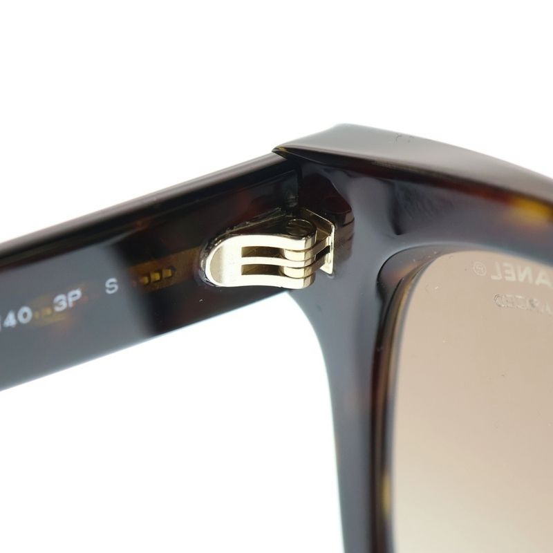 Chanel Coco Mark Pearl Temple Square Frame Colored Lens Sunglasses Eyewear