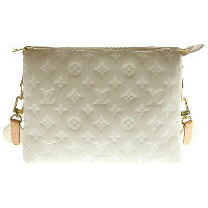 Louis Vuitton Monogram Embossed Coussin PM Shoulder Bag Succotch White Leather