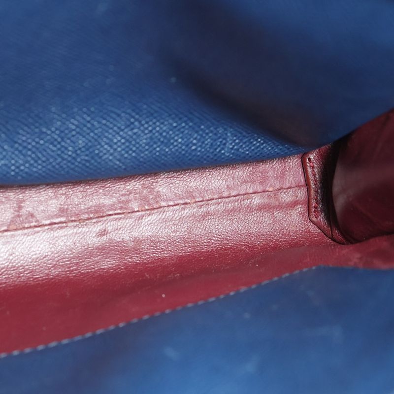 Bvlgari Man Shoulder Bag Messenger Bag Navy Leather 39389 Silver Hardware