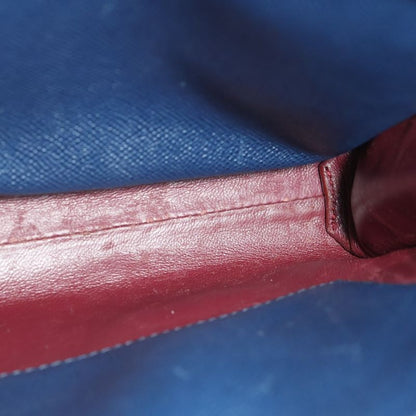 Bvlgari Man Shoulder Bag Messenger Bag Navy Leather 39389 Silver Hardware