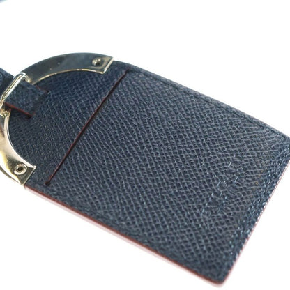 Bvlgari Man Shoulder Bag Messenger Bag Navy Leather 39389 Silver Hardware