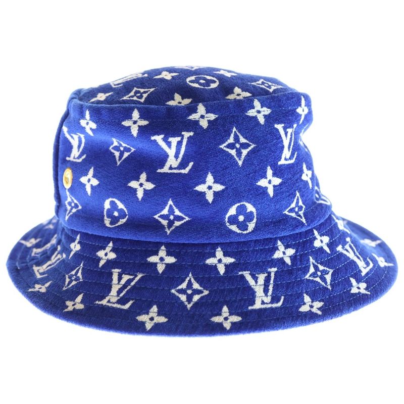 Louis Vuitton Monogram Chapeau LV Match Hat Bucket Hat Blue And White M77761