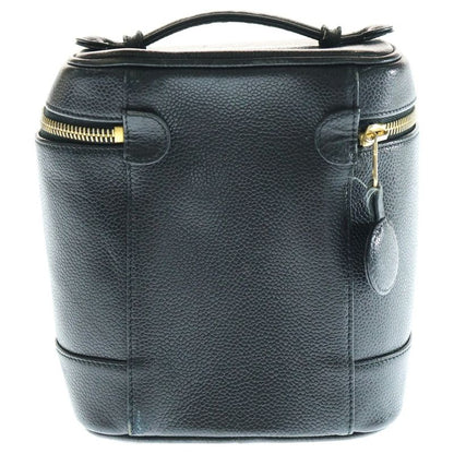 Chanel Vanity Bag Handbag Makeup Pouch Storage Black Caviar Skin Gold Hardware