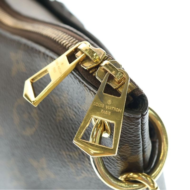 Louis Vuitton Monogram Odeon PM Shoulder Bag Black X Brown Leather X PVC M45353