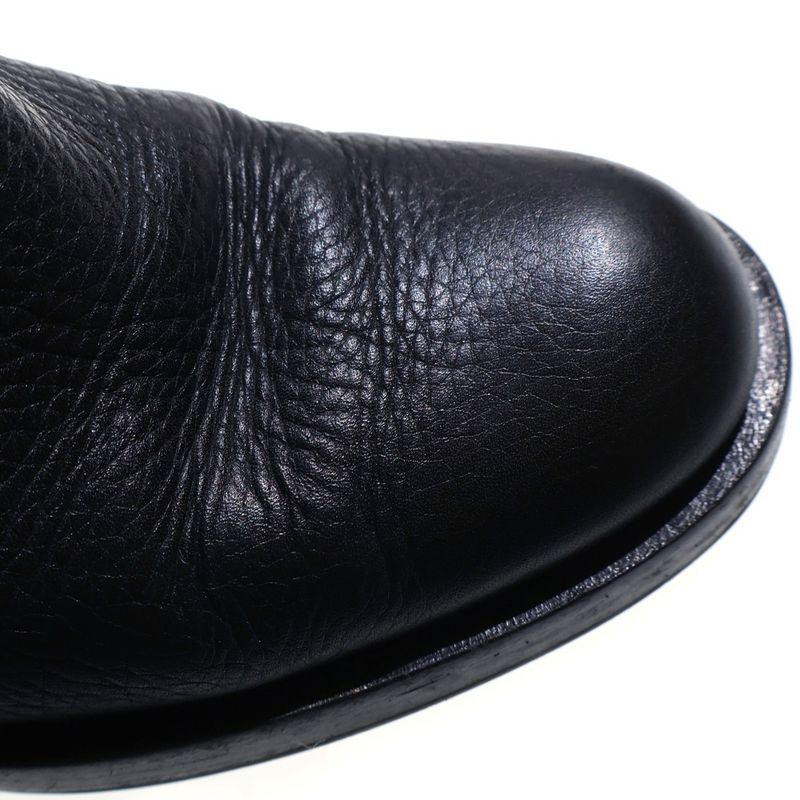 Gucci Interlocking G Logo Embossed Leather Long Boots Black Women 296093