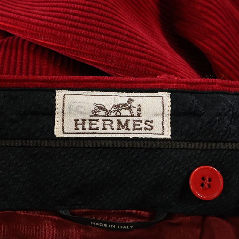 Hermes Corduroy Pants Red