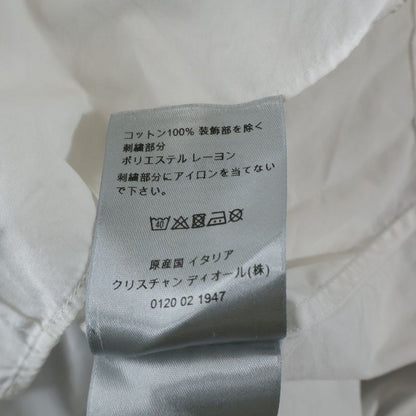 DIOR Sequined Logo Cotton Long Sleeve Shirt White 933c538a1581