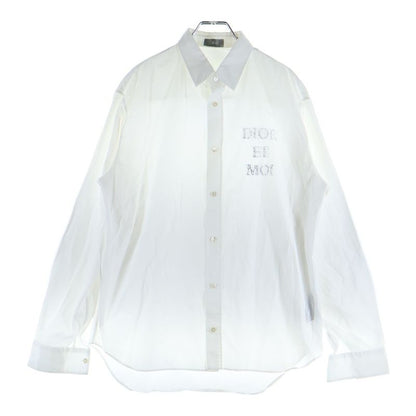 DIOR Sequined Logo Cotton Long Sleeve Shirt White 933c538a1581